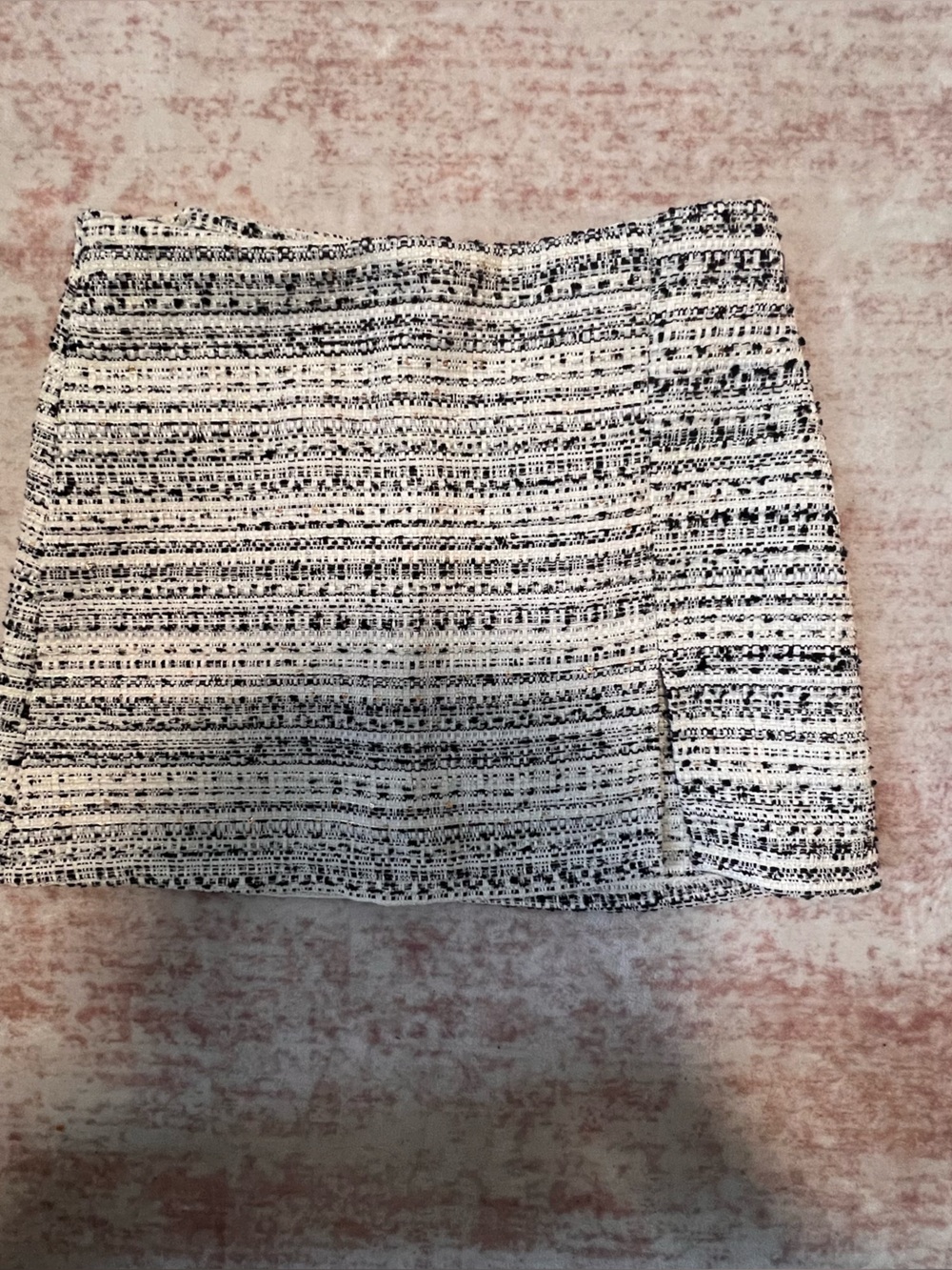 Altar'd State Black and White Tweed Mini Skirt